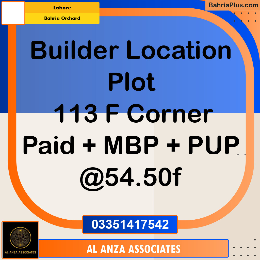 Residential Plot for Sale in Bahria Orchard, Lahore - (BP-334249)