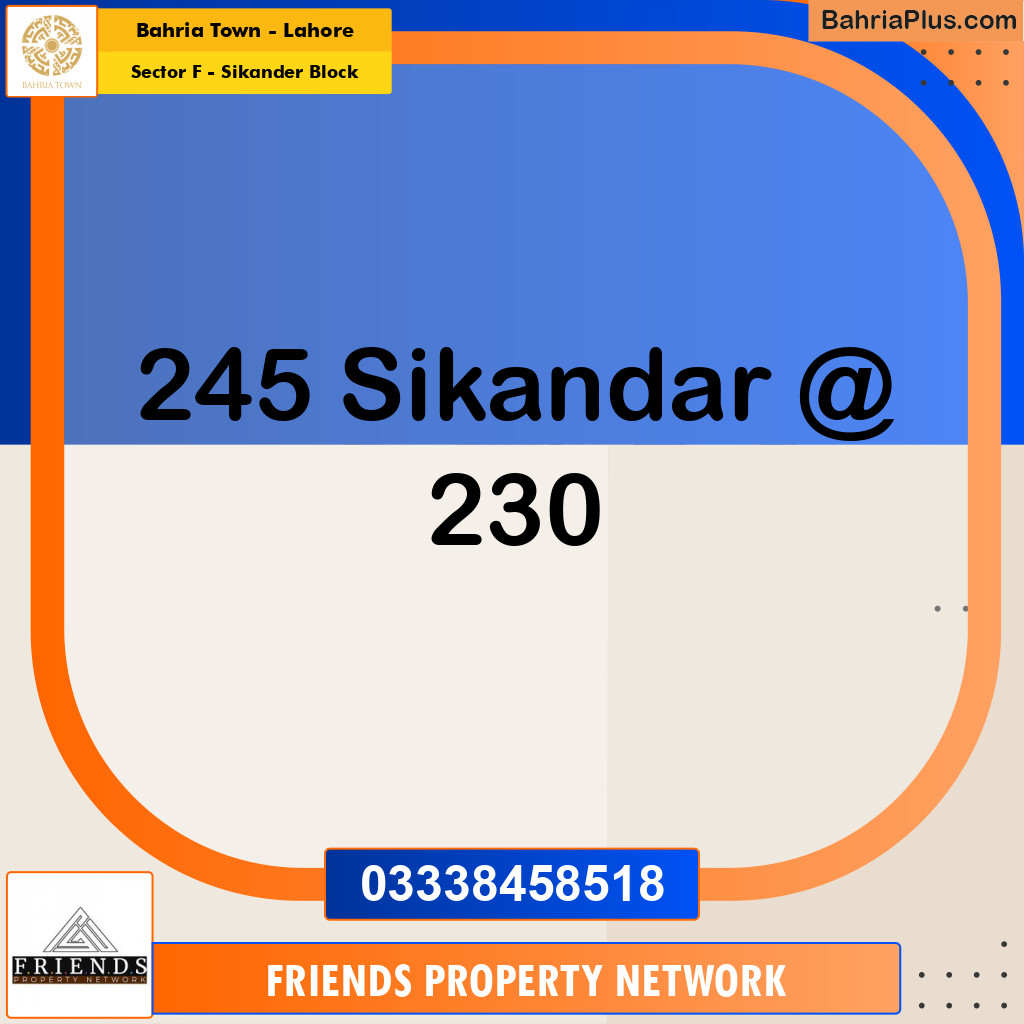 20 Marla Residential Plot for Sale in Sector F - Sikander Block -  Bahria Town, Lahore - (BP-334251)