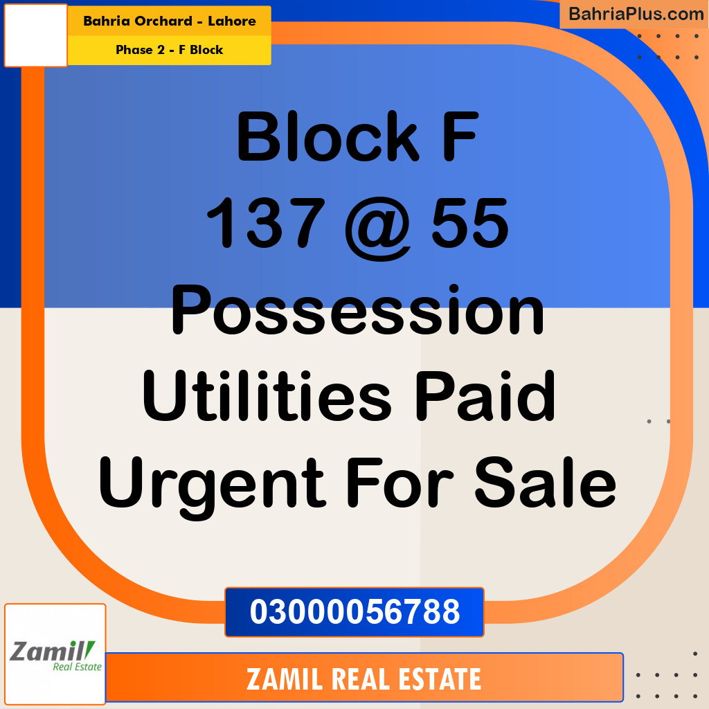 5 Marla Residential Plot for Sale in Phase 2 - F Block -  Bahria Orchard, Lahore - (BP-334287)