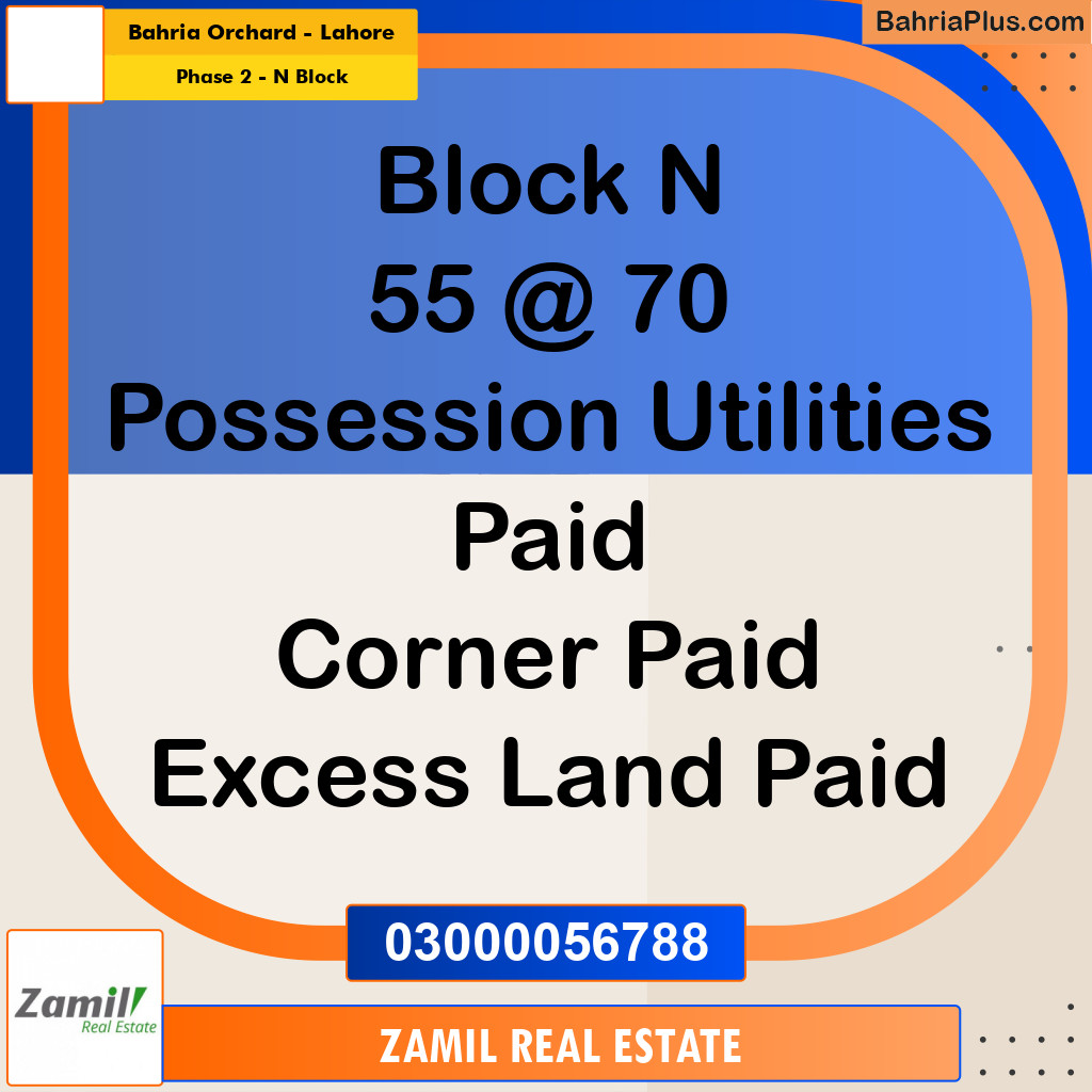 5 Marla Residential Plot for Sale in Phase 2 - N Block -  Bahria Orchard, Lahore - (BP-334291)