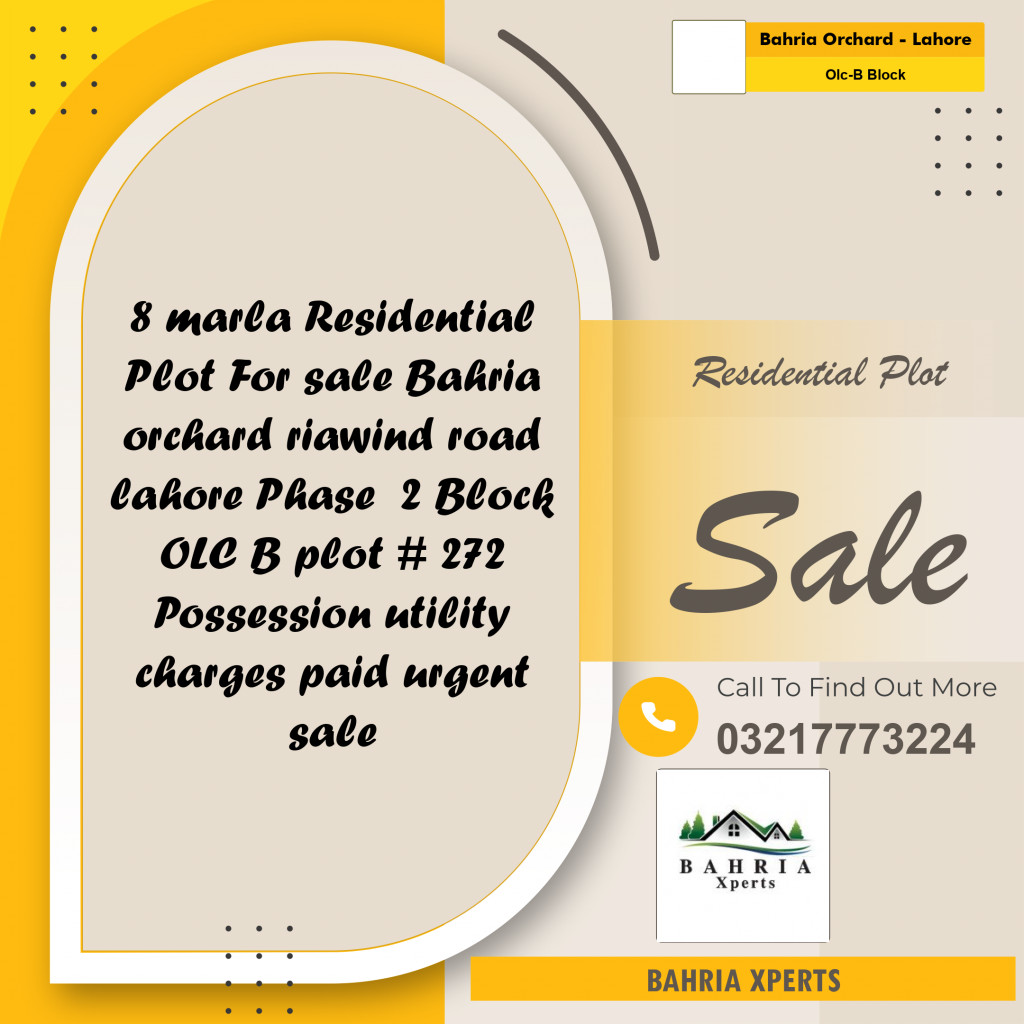 8 Marla Residential Plot for Sale in OLC-B Block -  Bahria Orchard, Lahore - (BP-334377)