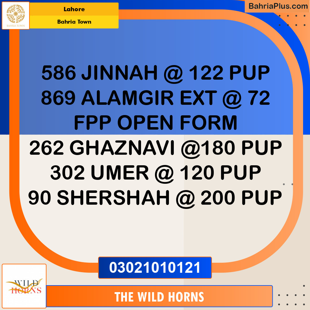 Residential Plot for Sale in Bahria Town, Lahore - (BP-334387)