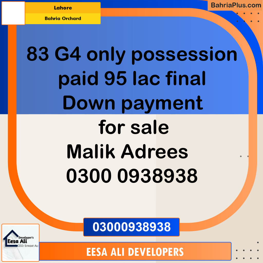 Residential Plot for Sale in Bahria Orchard, Lahore - (BP-334513)