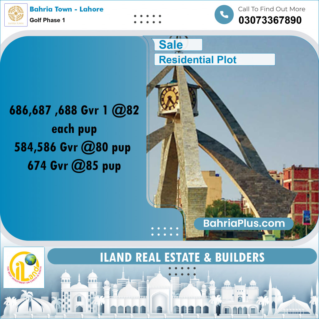 5 Marla Residential Plot for Sale in Golf Phase 1 -  Bahria Town, Lahore - (BP-334515)