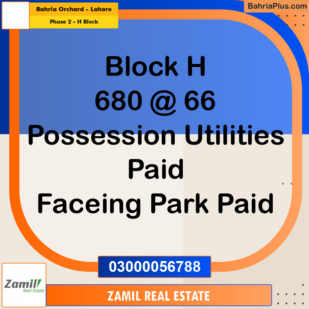 8 Marla Residential Plot for Sale in Phase 2 - H Block -  Bahria Orchard, Lahore - (BP-334552)