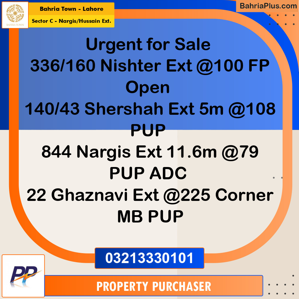 12 Marla Residential Plot for Sale in Sector C - Nargis/Hussain Ext. -  Bahria Town, Lahore - (BP-334591)
