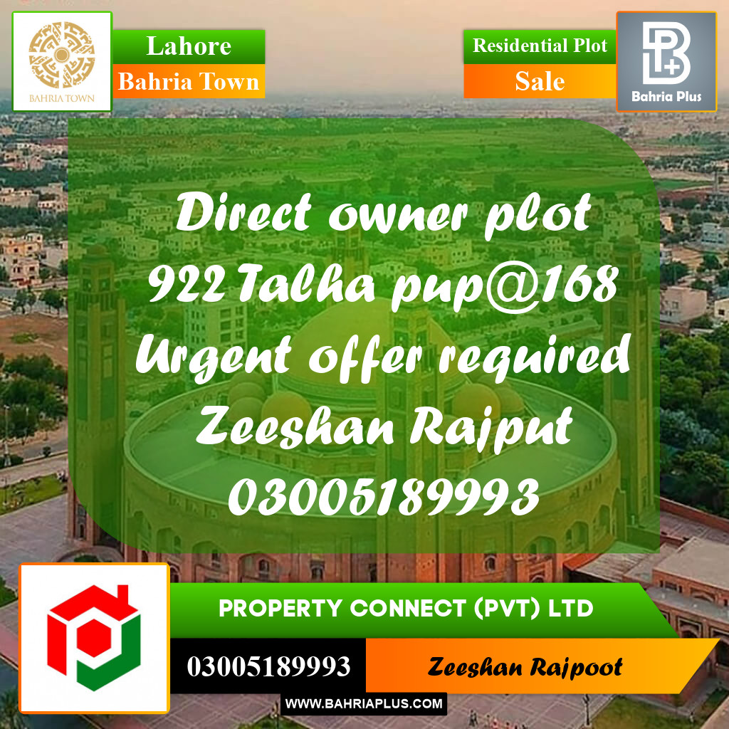 Residential Plot for Sale in Bahria Town, Lahore - (BP-334601)