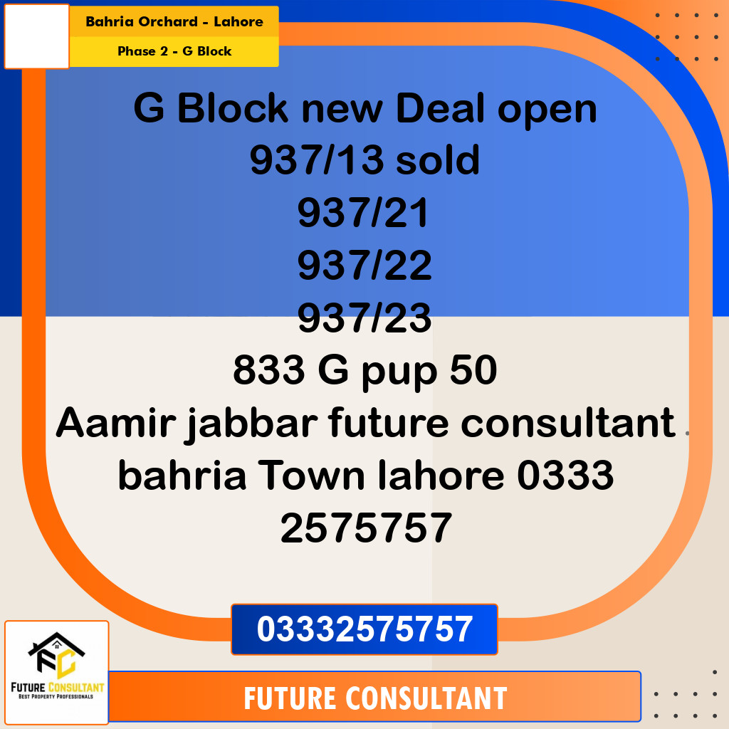 5 Marla Residential Plot for Sale in Phase 2 - G Block -  Bahria Orchard, Lahore - (BP-334642)