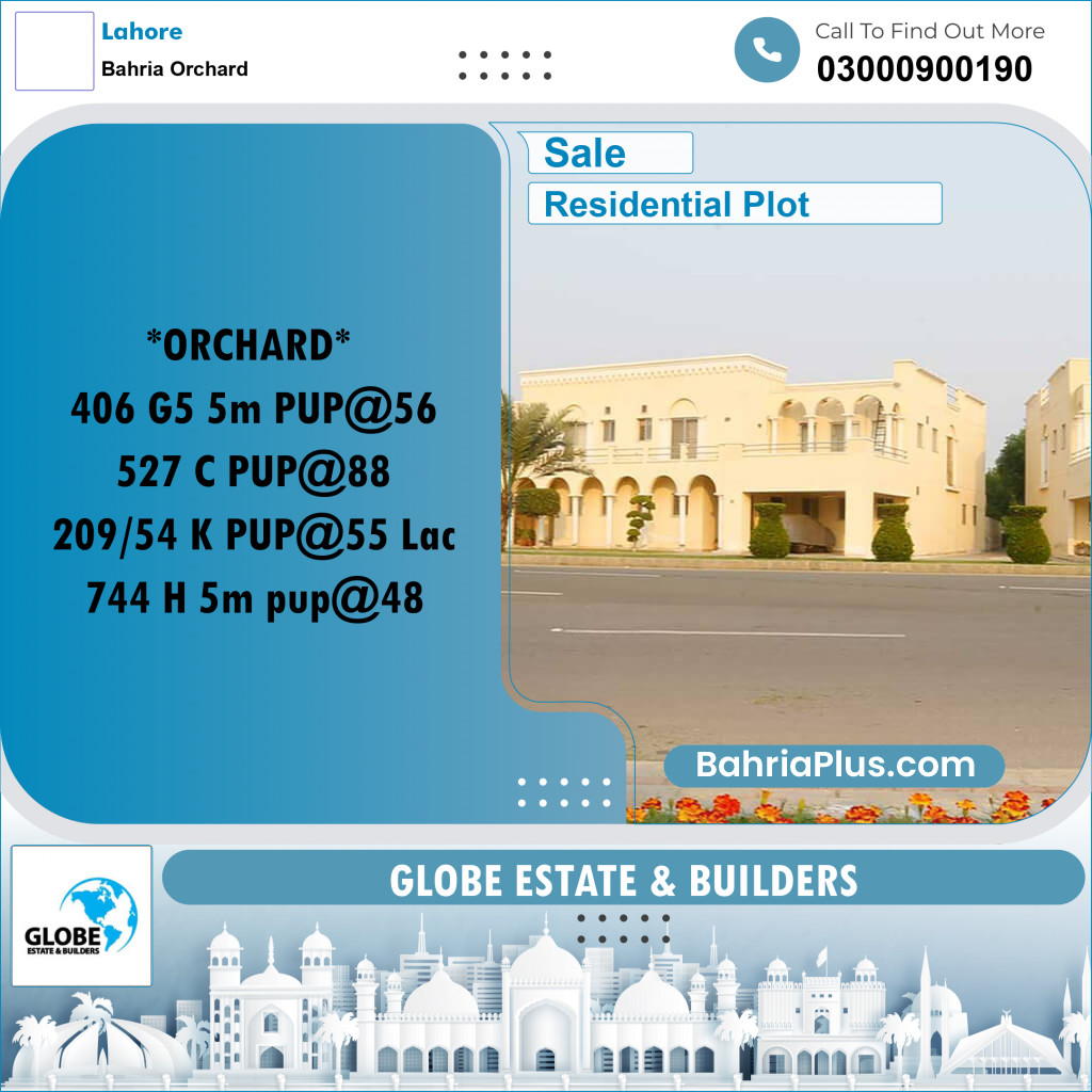 Residential Plot for Sale in Bahria Orchard, Lahore - (BP-334724)