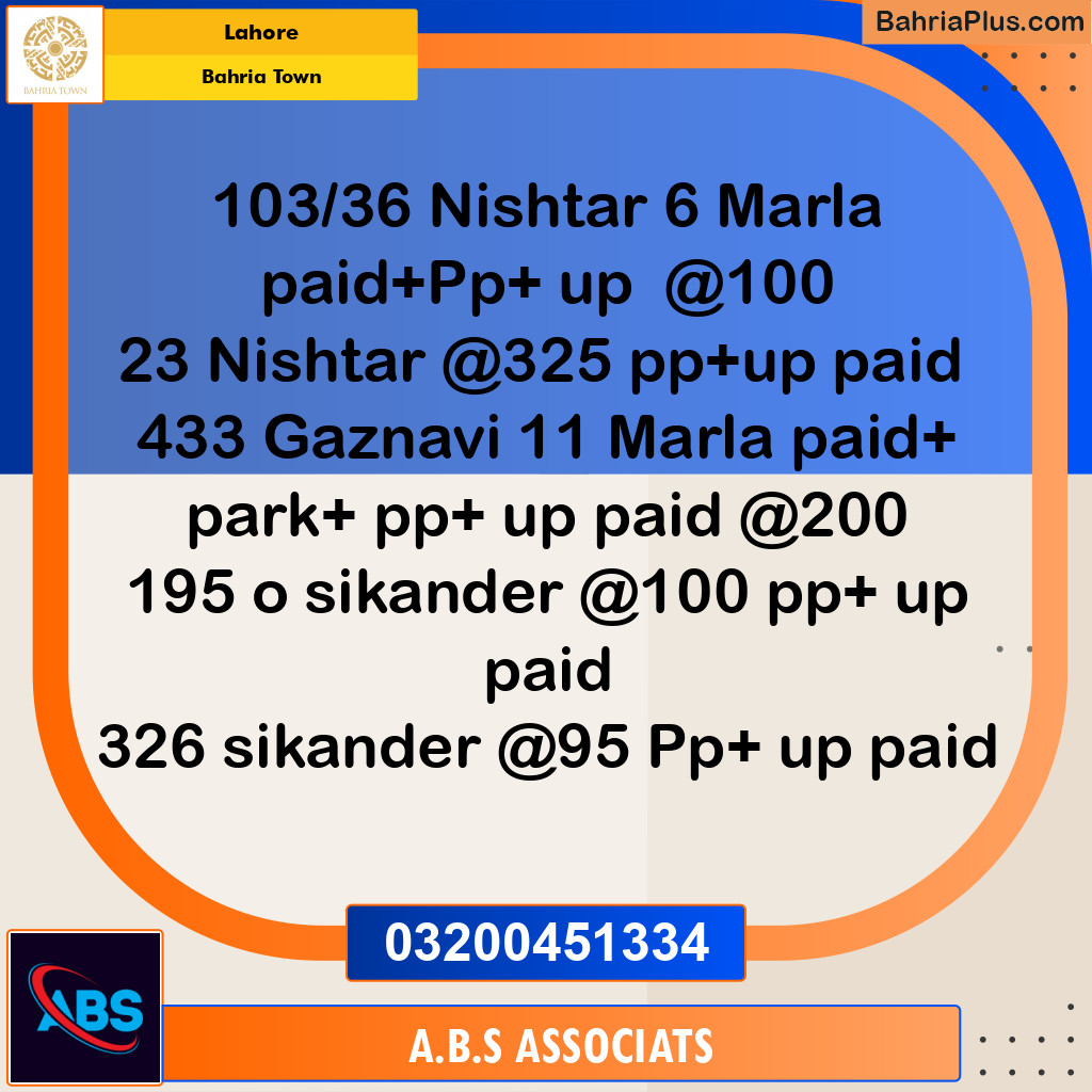 Residential Plot for Sale in Bahria Town, Lahore - (BP-334729)