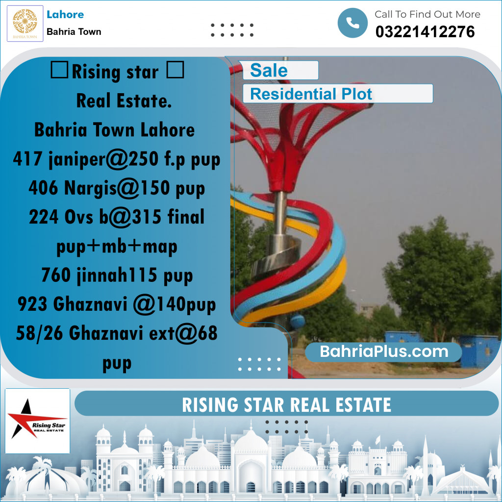 Residential Plot for Sale in Bahria Town, Lahore - (BP-334750)