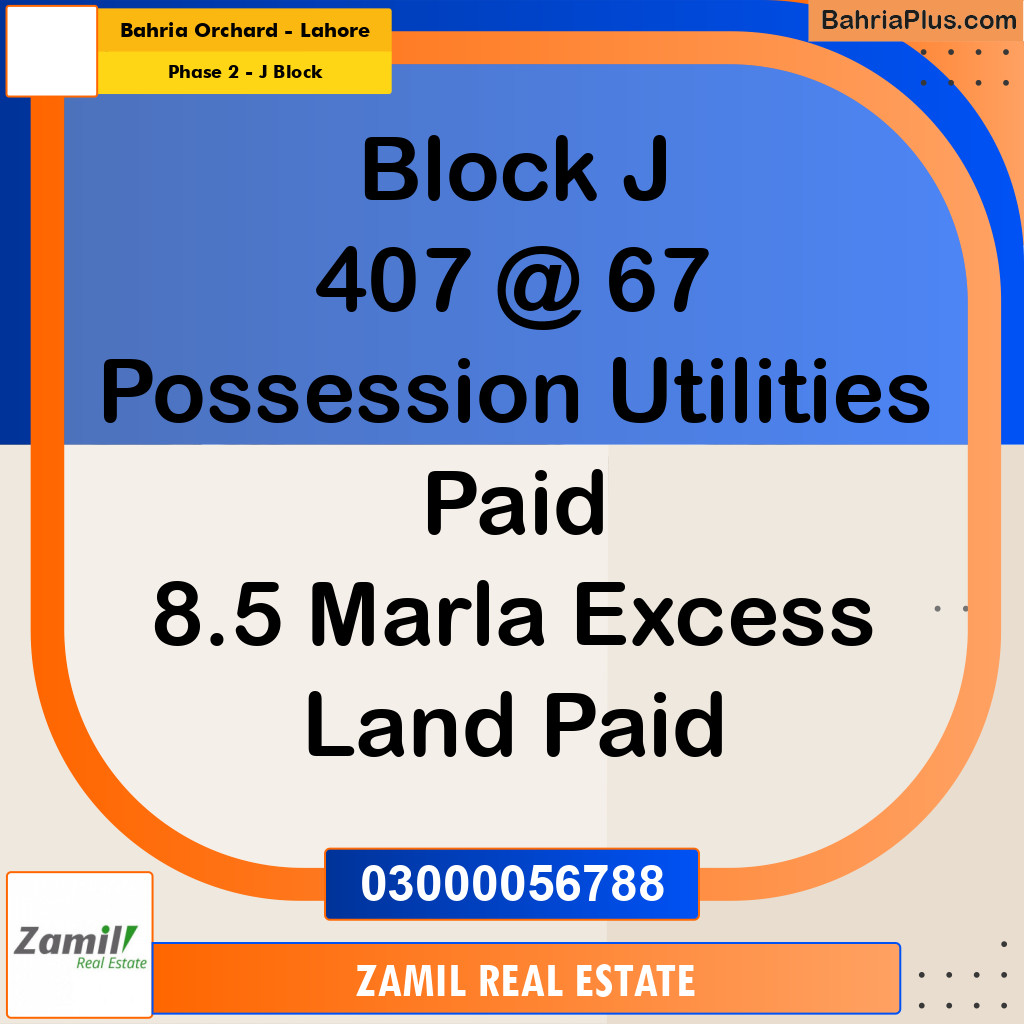 8 Marla Residential Plot for Sale in Phase 2 - J Block -  Bahria Orchard, Lahore - (BP-334807)