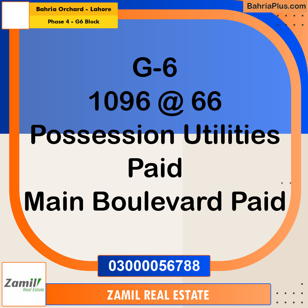 10 Marla Residential Plot for Sale in Phase 4 - G6 Block -  Bahria Orchard, Lahore - (BP-334813)