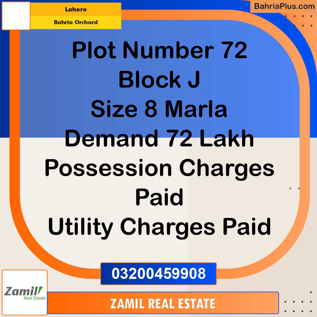 8 Marla Residential Plot for Sale in Bahria Orchard, Lahore - (BP-334823)