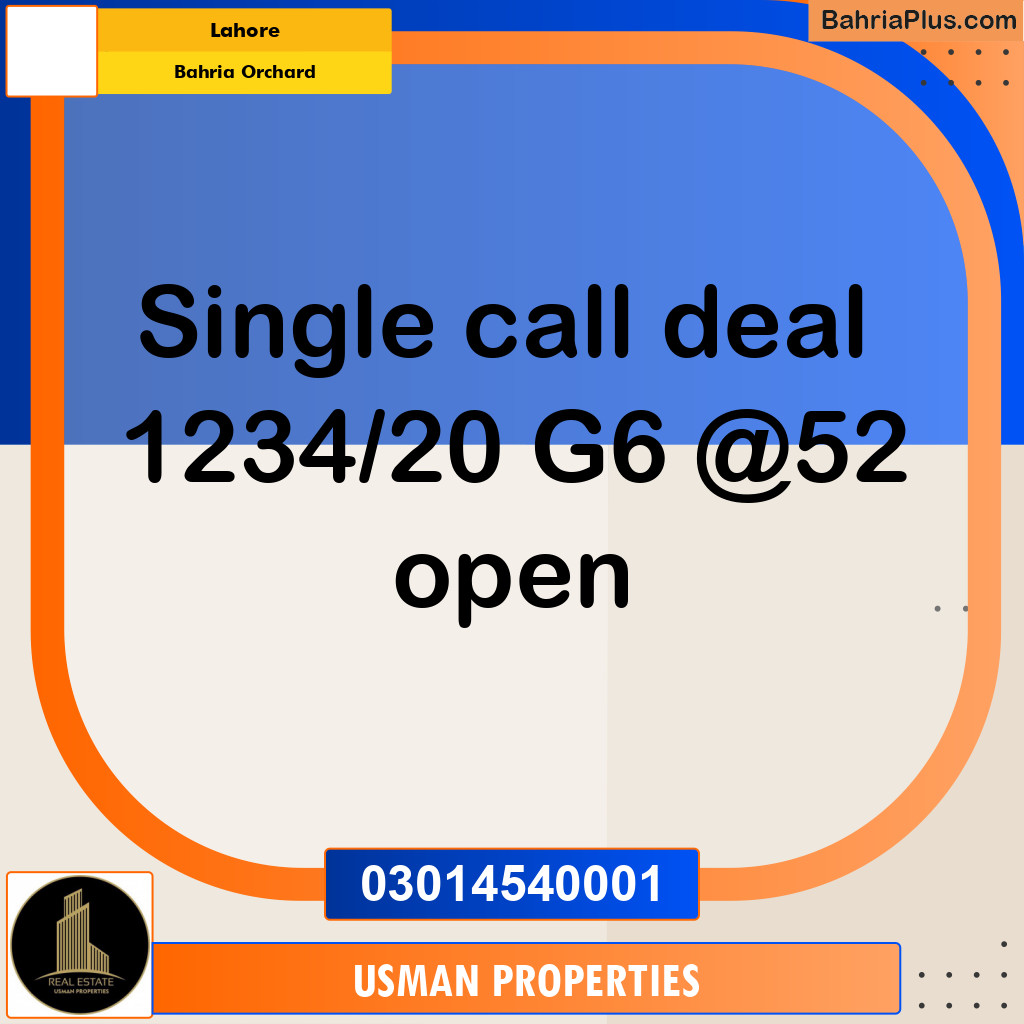 Residential Plot for Sale in Bahria Orchard, Lahore - (BP-334843)