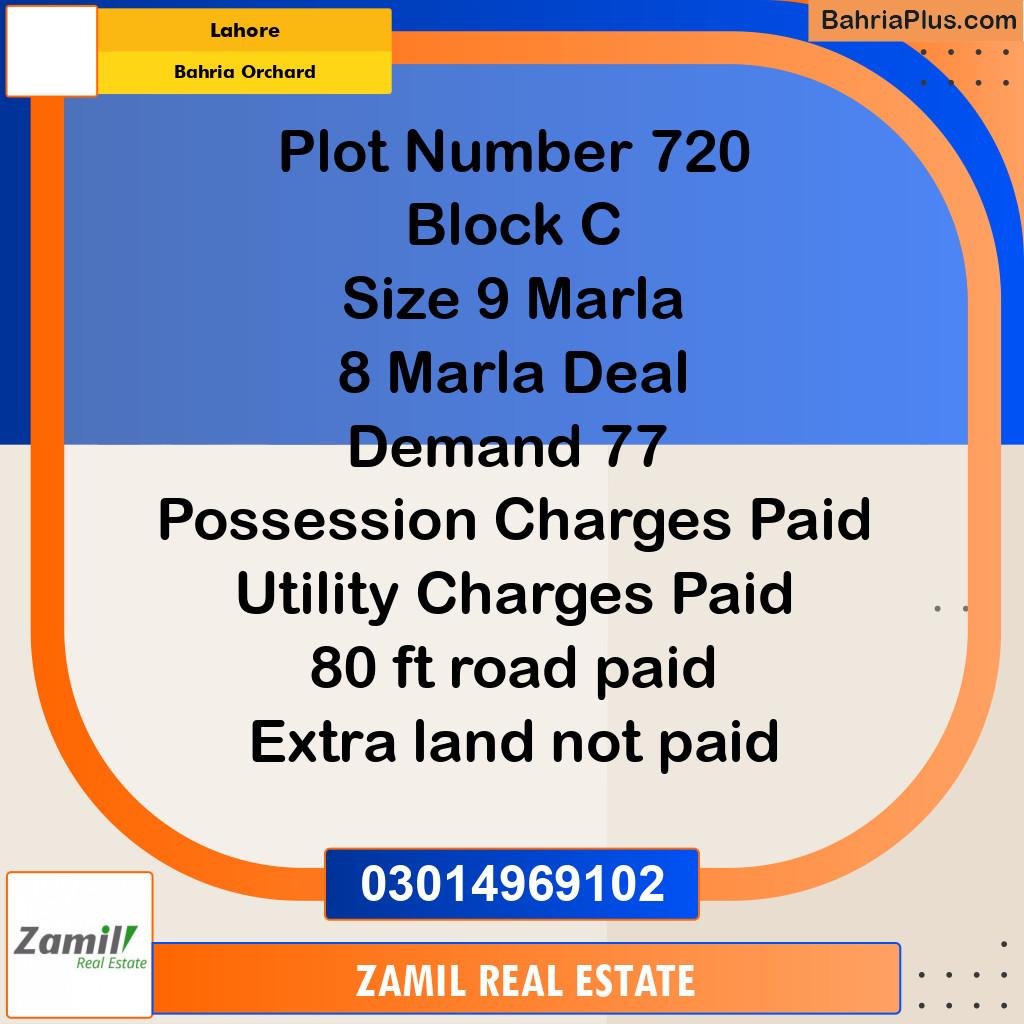 8 Marla Residential Plot for Sale in Bahria Orchard, Lahore - (BP-334856)
