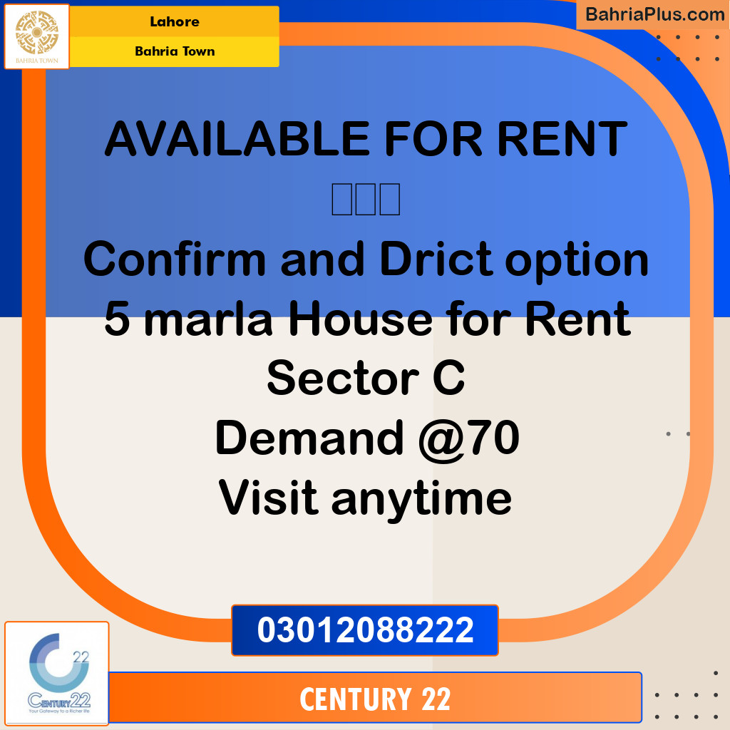 5 Marla Residential House for Rent in Bahria Town, Lahore - (BP-334868)