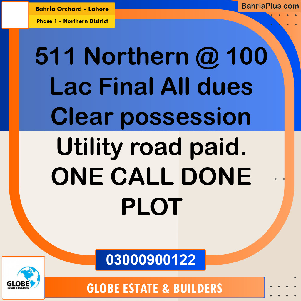 10 Marla Residential Plot for Sale in Phase 1 - Northern District -  Bahria Orchard, Lahore - (BP-334901)