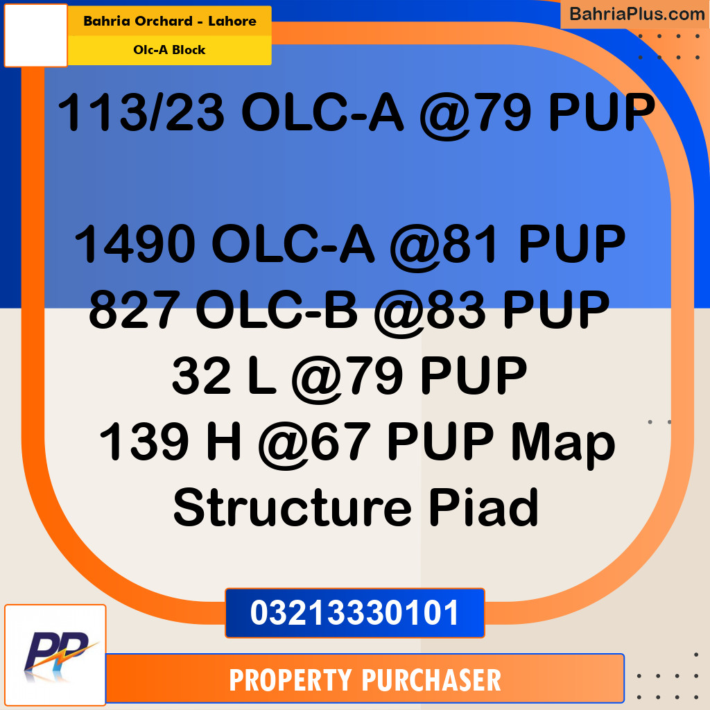 8 Marla Residential Plot for Sale in OLC-A Block -  Bahria Orchard, Lahore - (BP-334904)