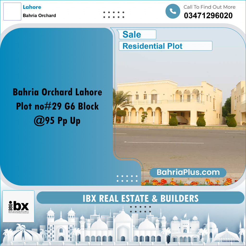 10 Marla Residential Plot for Sale in Bahria Orchard, Lahore - (BP-334929)