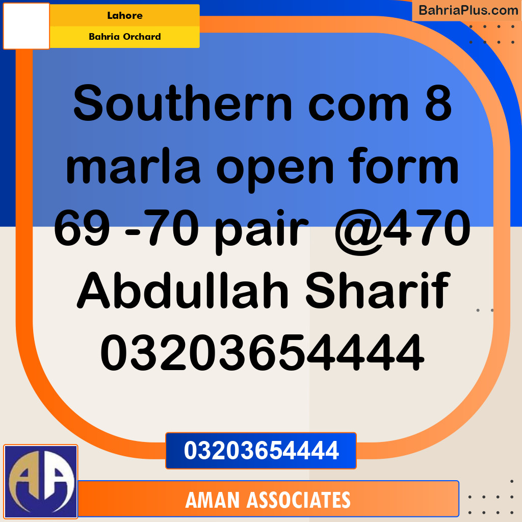 Residential Plot for Sale in Bahria Orchard, Lahore - (BP-335030)