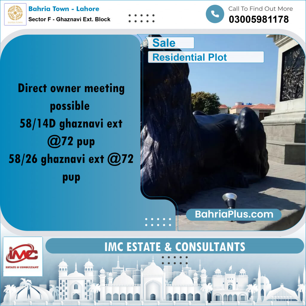 5 Marla Residential Plot for Sale in Sector F - Ghaznavi Ext. Block -  Bahria Town, Lahore - (BP-335034)