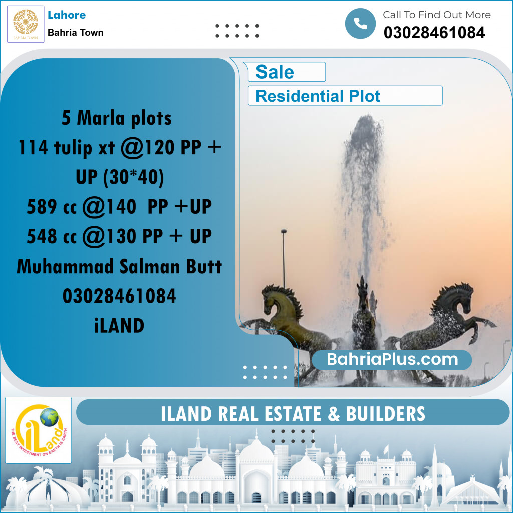 Residential Plot for Sale in Bahria Town, Lahore - (BP-335051)