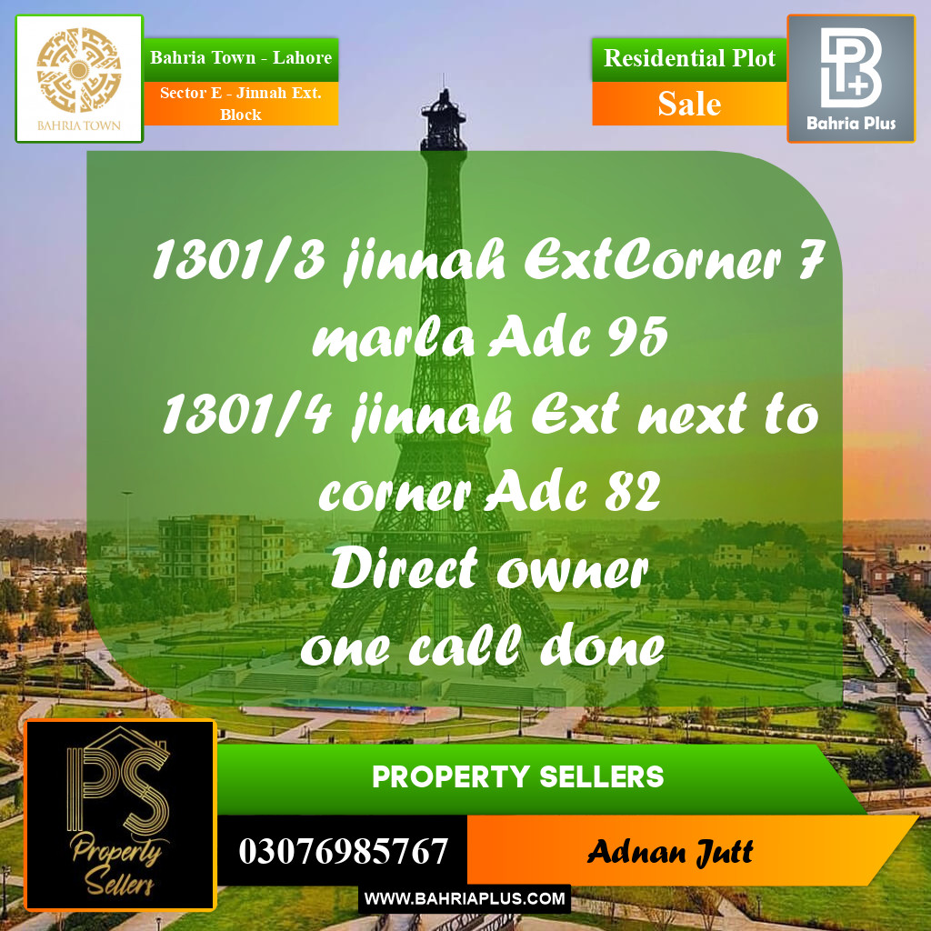5 Marla Residential Plot for Sale in Sector E - Jinnah Ext. Block -  Bahria Town, Lahore - (BP-335056)