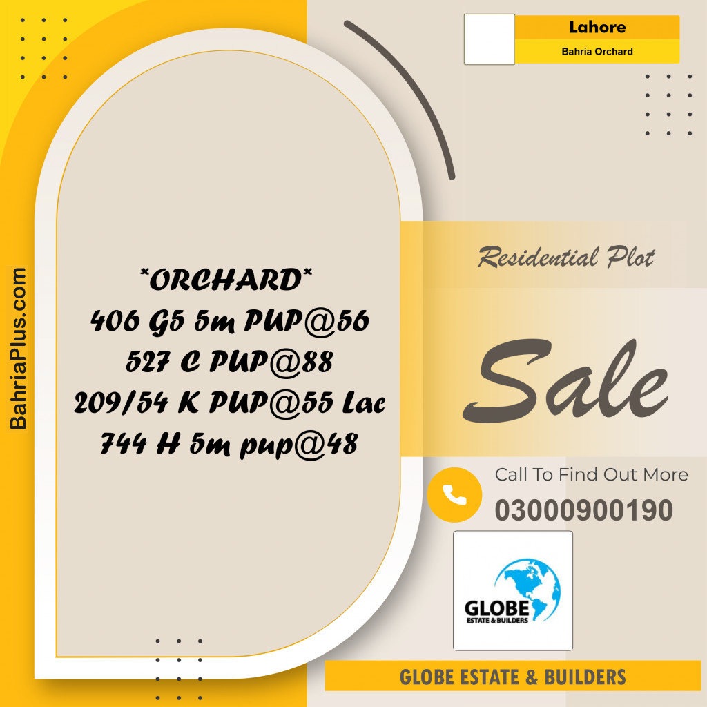 Residential Plot for Sale in Bahria Orchard, Lahore - (BP-335096)