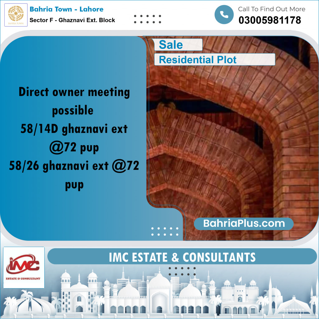 5 Marla Residential Plot for Sale in Sector F - Ghaznavi Ext. Block -  Bahria Town, Lahore - (BP-335097)