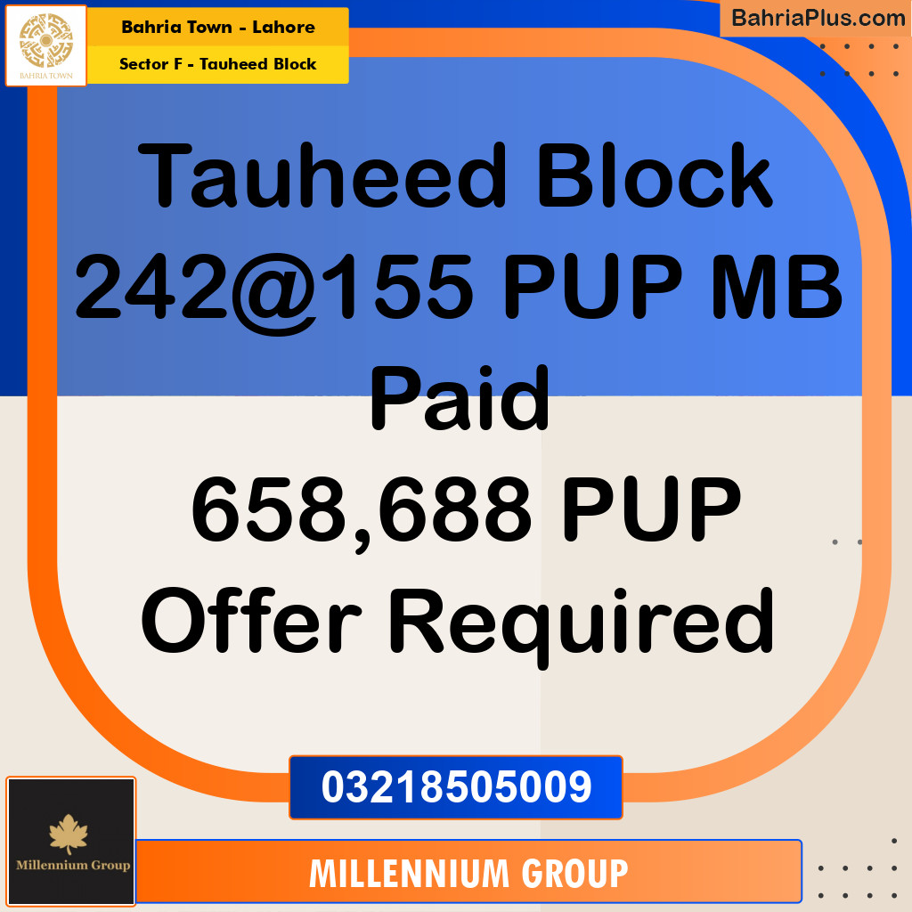 10 Marla Residential Plot for Sale in Sector F - Tauheed Block -  Bahria Town, Lahore - (BP-335136)