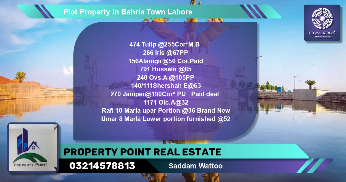 Residential Plot for Sale in Bahria Town, Lahore - (BP-33516)