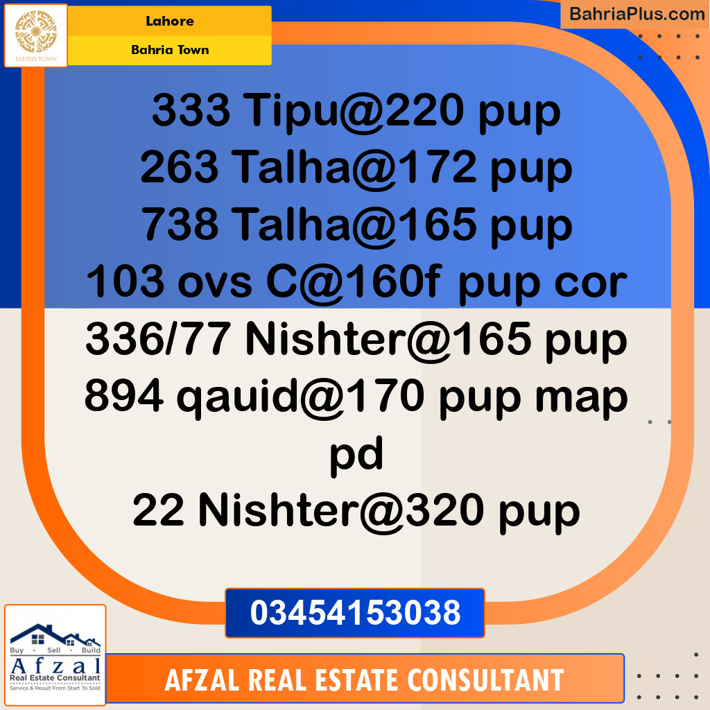 Residential Plot for Sale in Bahria Town, Lahore - (BP-335189)