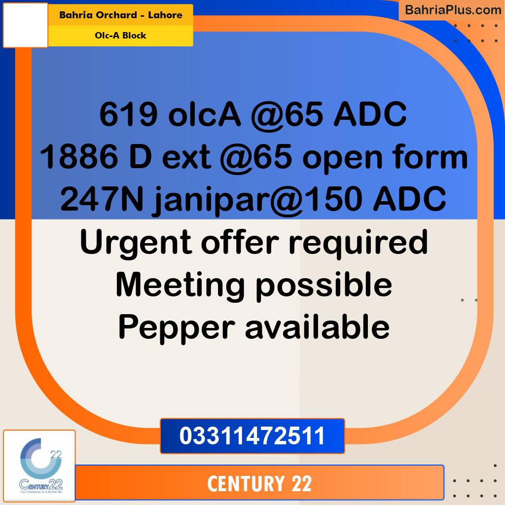 5 Marla Residential Plot for Sale in OLC-A Block -  Bahria Orchard, Lahore - (BP-335267)