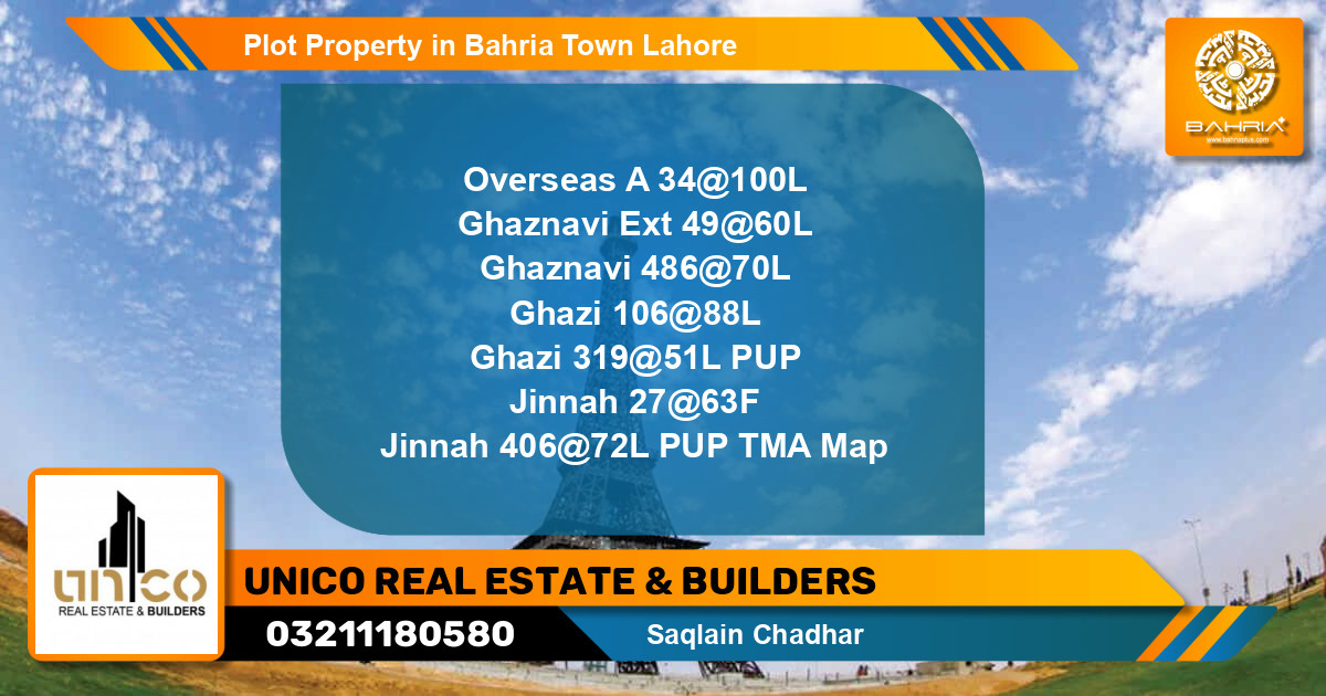 Residential Plot for Sale in Bahria Town, Lahore - (BP-33533)
