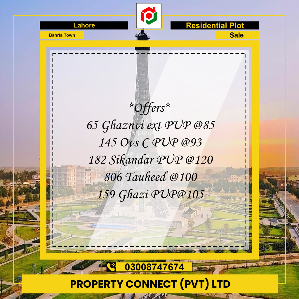 Residential Plot for Sale in Bahria Town, Lahore - (BP-335350)