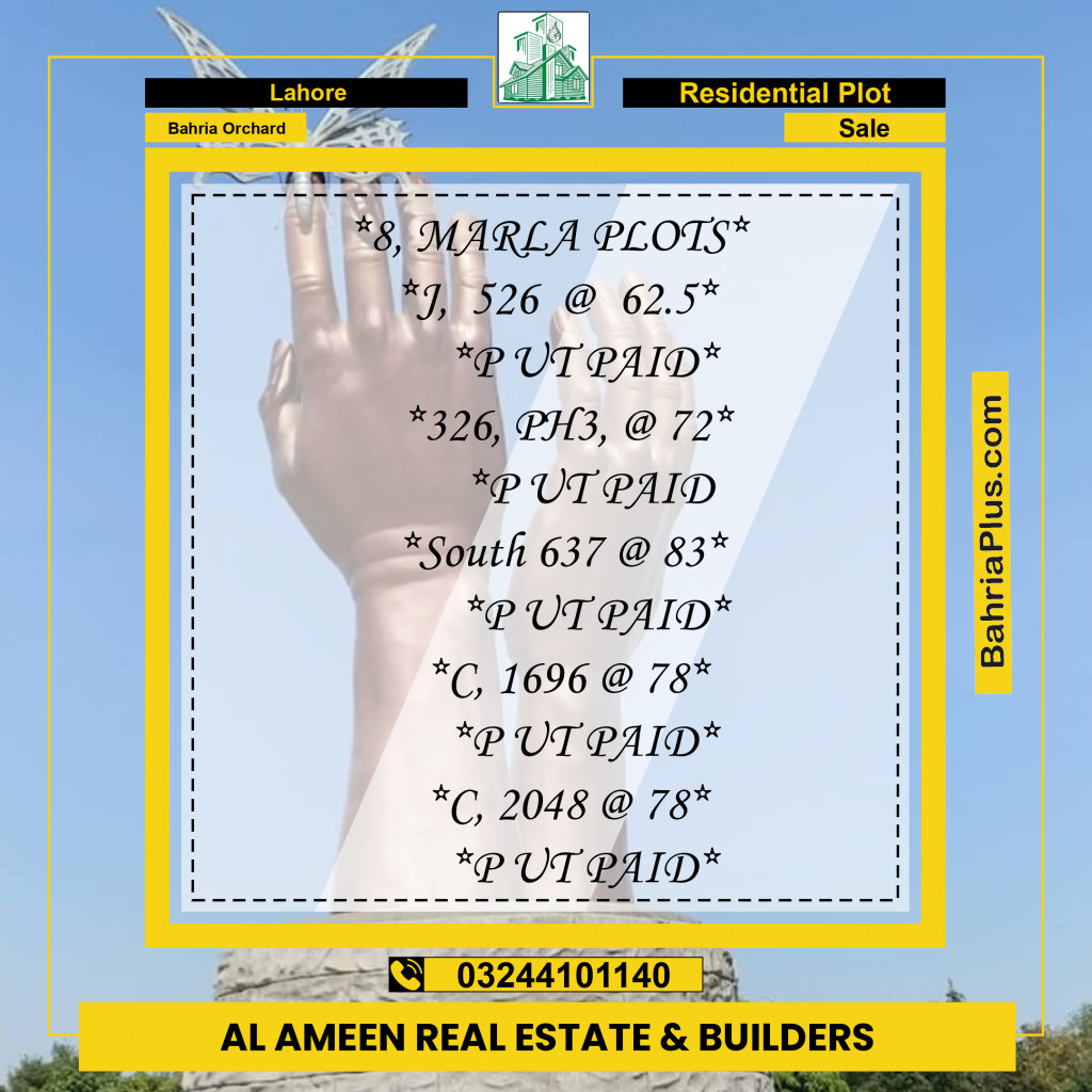 Residential Plot for Sale in Bahria Orchard, Lahore - (BP-335375)