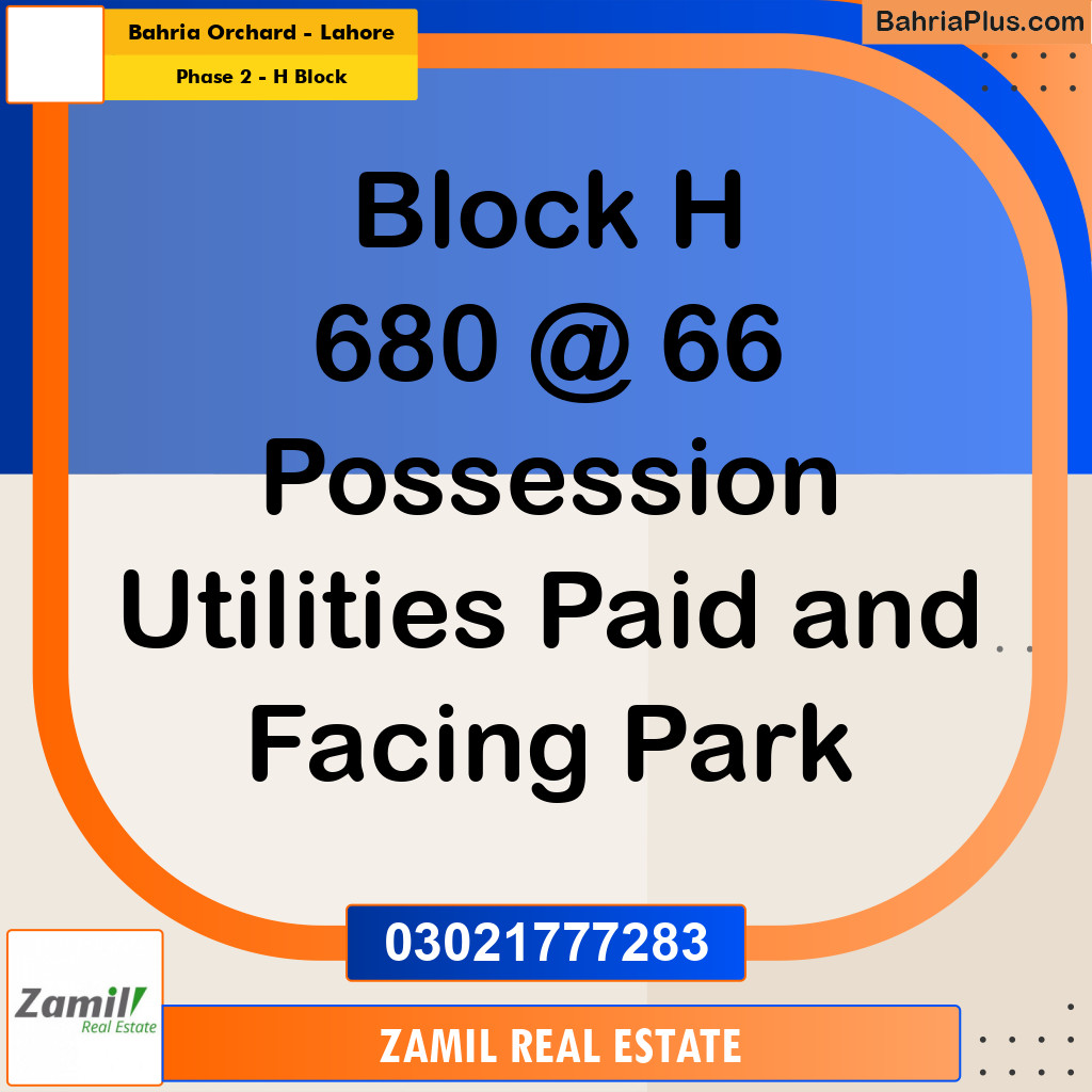 8 Marla Residential Plot for Sale in Phase 2 - H Block -  Bahria Orchard, Lahore - (BP-335414)
