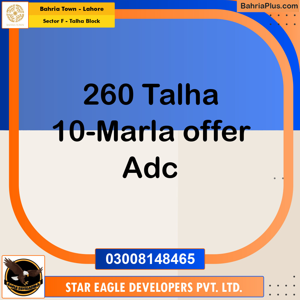 10 Marla Residential Plot for Sale in Sector F - Talha Block -  Bahria Town, Lahore - (BP-335416)