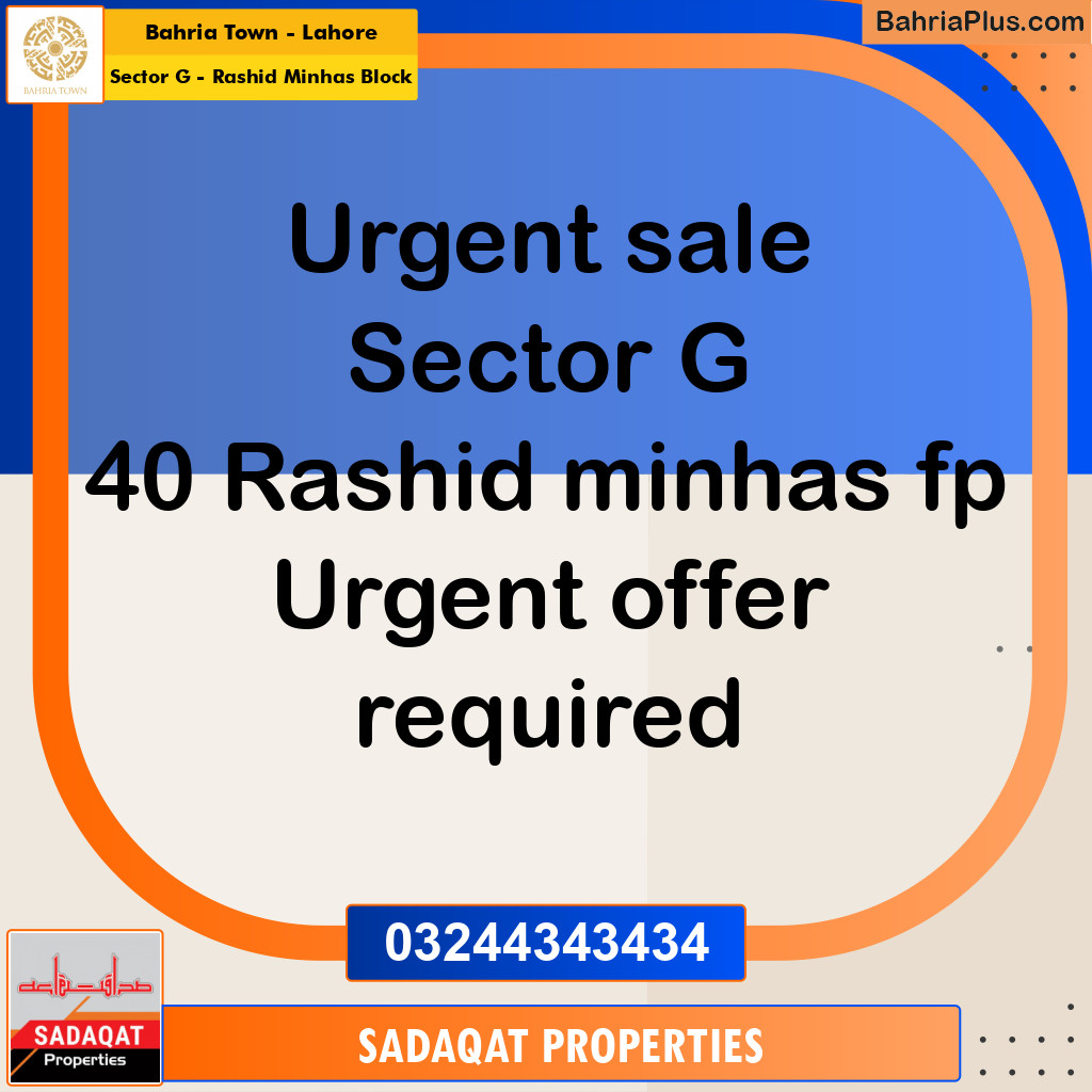 10 Marla Residential Plot for Sale in Sector G - Rashid Minhas Block -  Bahria Town, Lahore - (BP-335450)