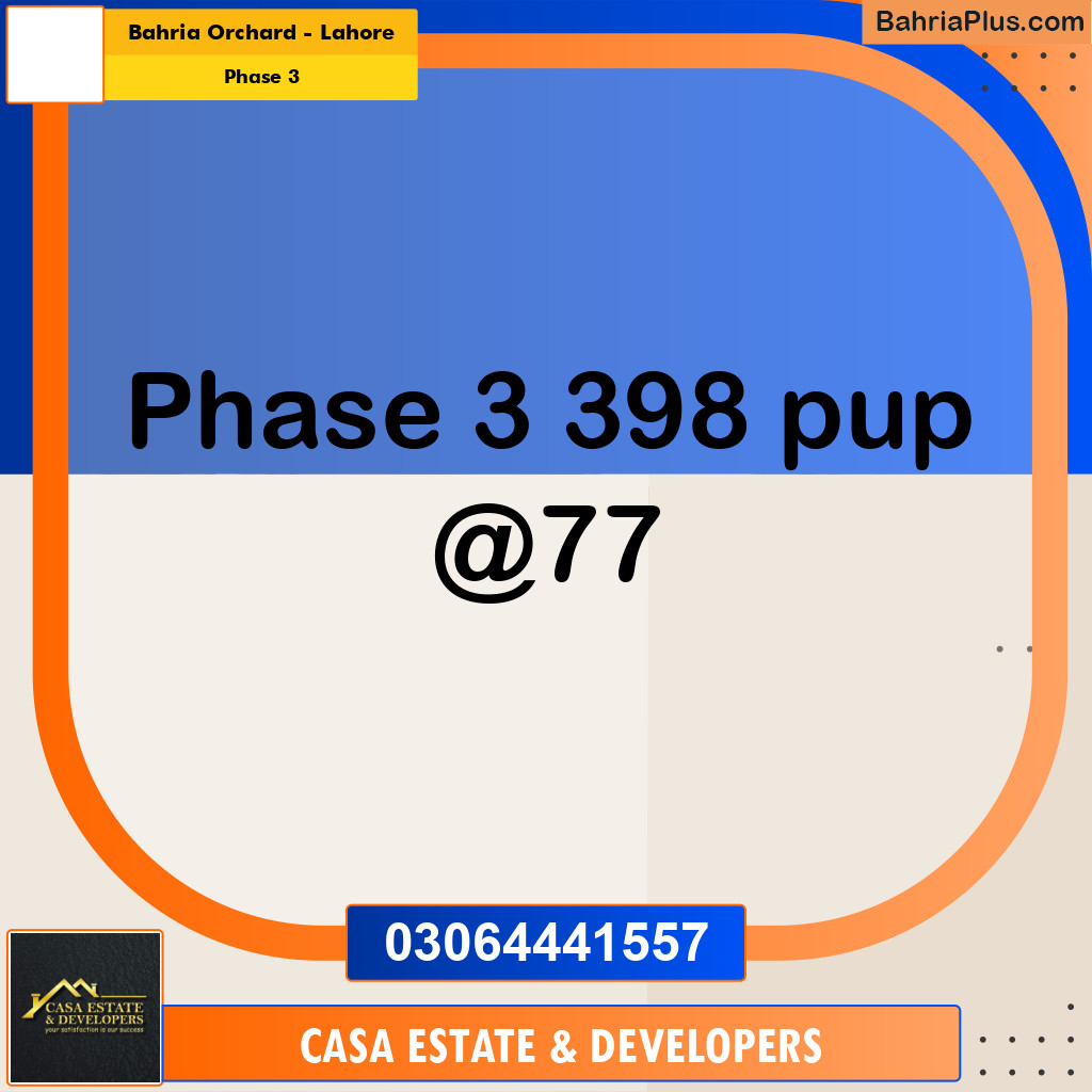 8 Marla Residential Plot for Sale in Phase 3 -  Bahria Orchard, Lahore - (BP-335465)