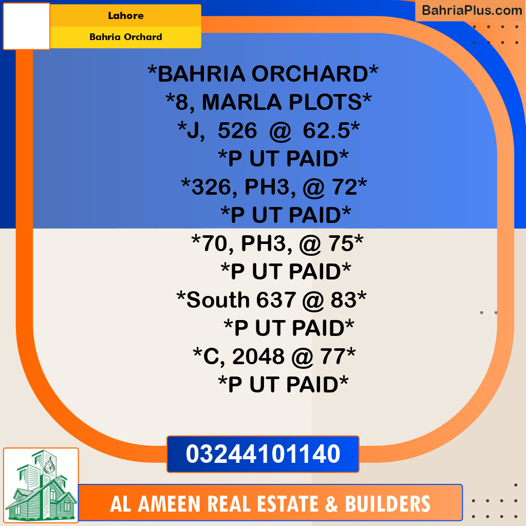 Residential Plot for Sale in Bahria Orchard, Lahore - (BP-335671)