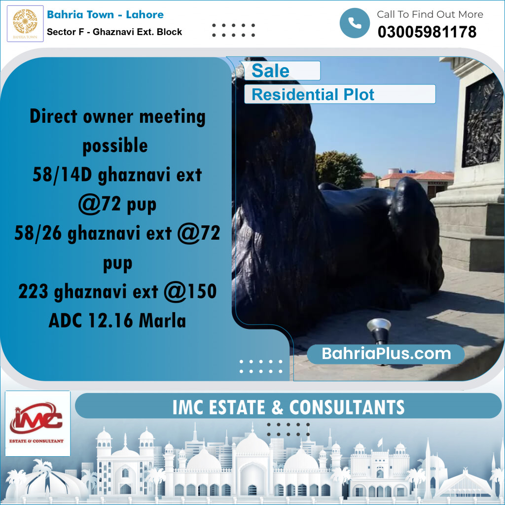 5 Marla Residential Plot for Sale in Sector F - Ghaznavi Ext. Block -  Bahria Town, Lahore - (BP-335724)