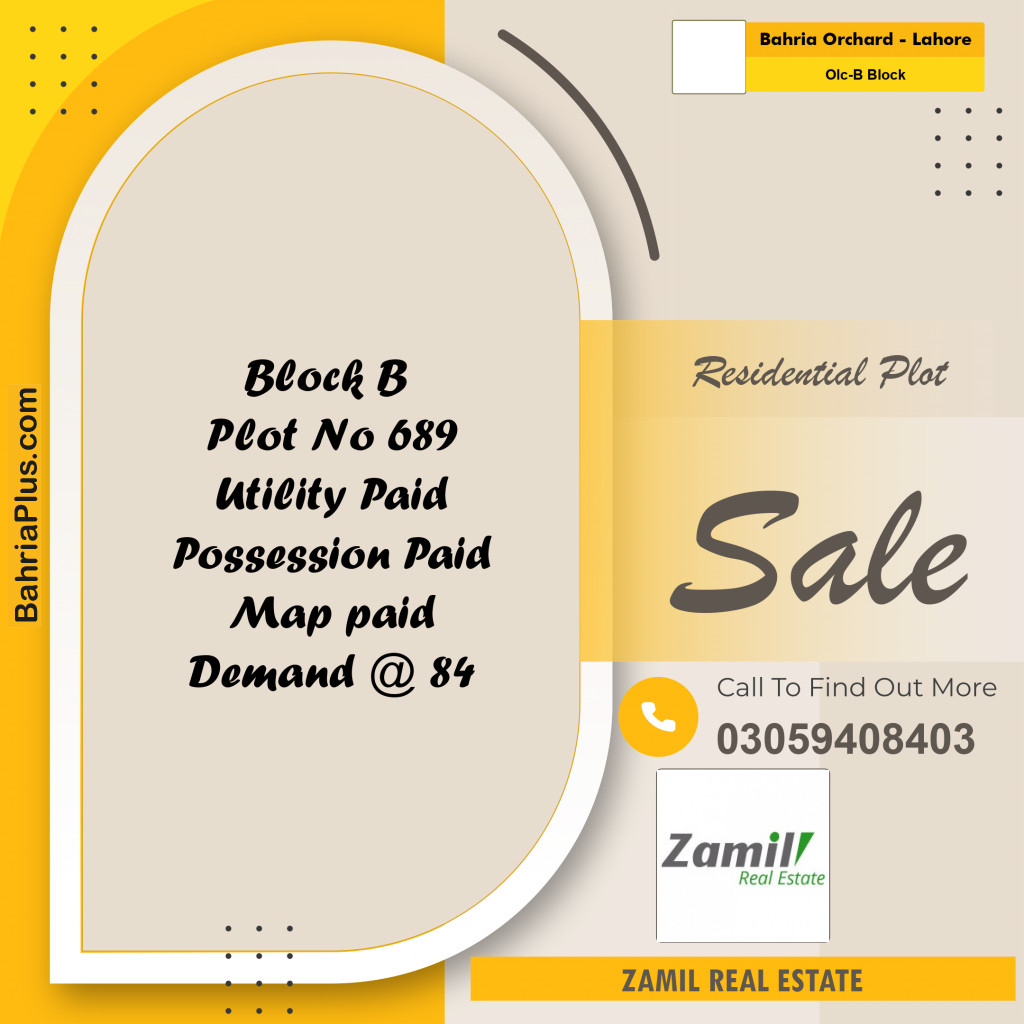 8 Marla Residential Plot for Sale in OLC-B Block -  Bahria Orchard, Lahore - (BP-335792)