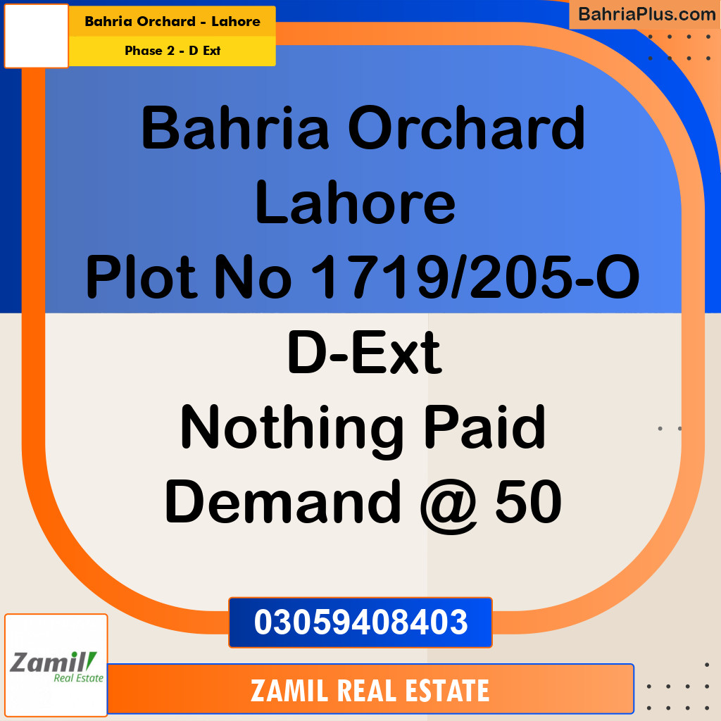 8 Marla Residential Plot for Sale in Phase 2 - D Ext -  Bahria Orchard, Lahore - (BP-335884)