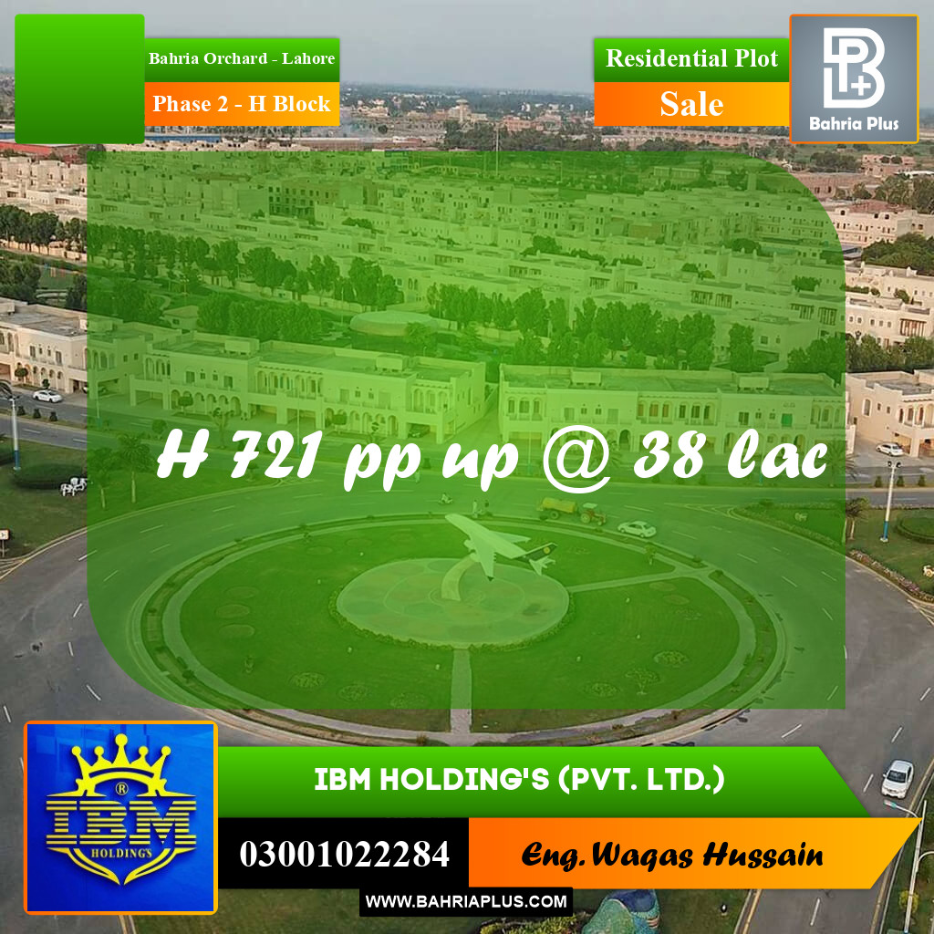 5 Marla Residential Plot for Sale in Phase 2 - H Block -  Bahria Orchard, Lahore - (BP-335903)