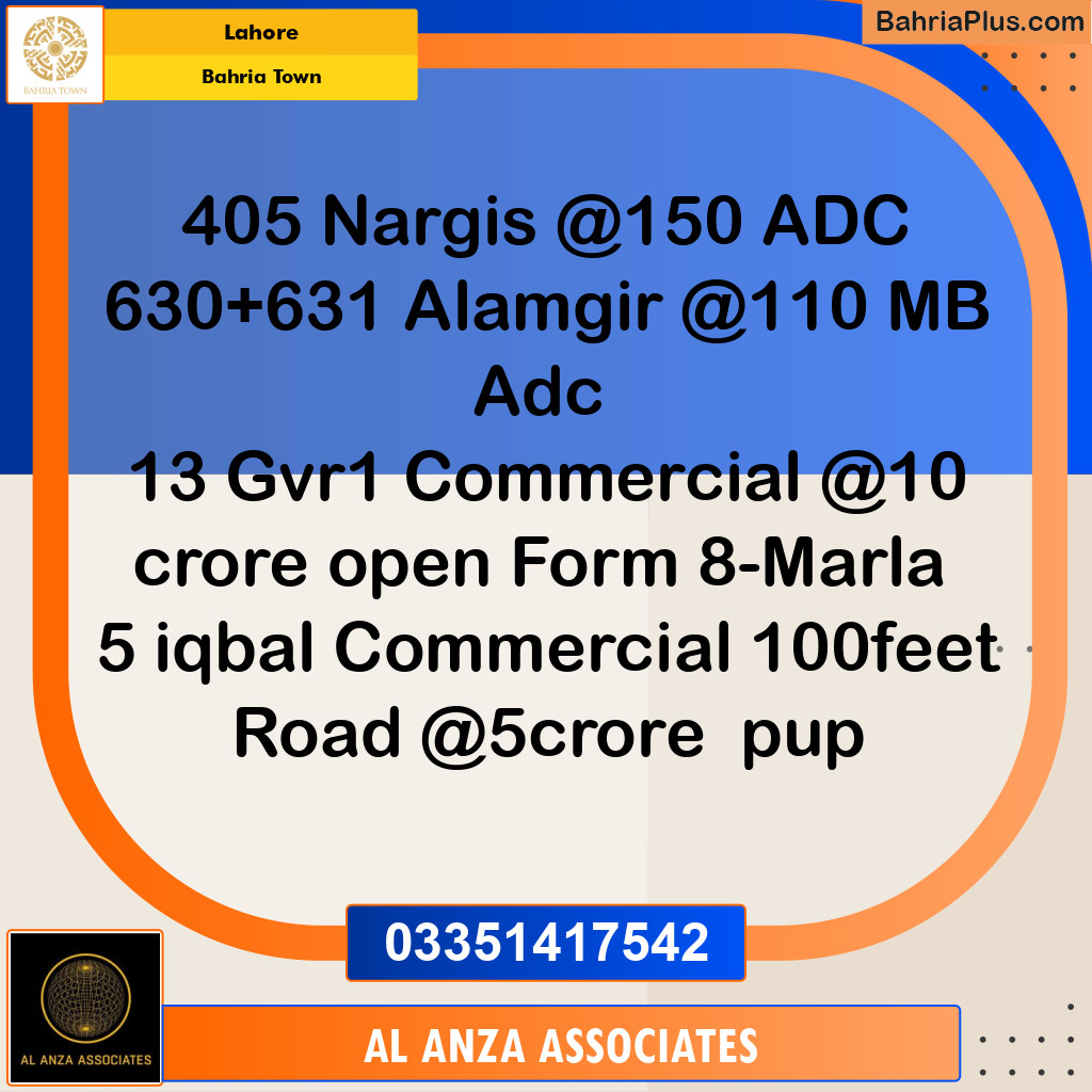 Residential Plot for Sale in Bahria Town, Lahore - (BP-335941)