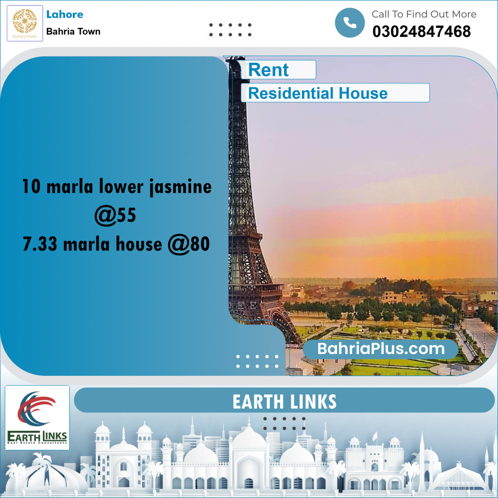 Residential House for Rent in Bahria Town, Lahore - (BP-336036)