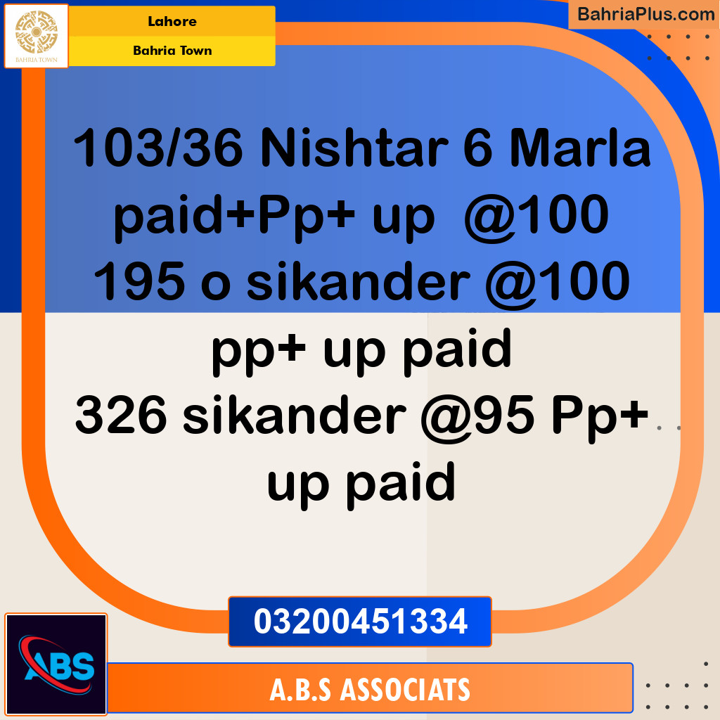 Residential Plot for Sale in Bahria Town, Lahore - (BP-336082)