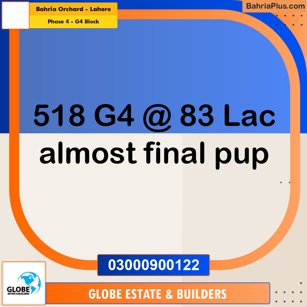 10 Marla Residential Plot for Sale in Phase 4 - G4 Block -  Bahria Orchard, Lahore - (BP-336117)